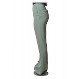 Elisabetta Franchi - Pantalone a Zampa - Acquamarina - Pantaloni - Made in Italy - Luxury Exclusive Collection