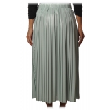 Elisabetta Franchi - Skirt in Pleated Fabric - Aquamarine - Skirt - Made in Italy - Luxury Exclusive Collection