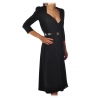 Elisabetta Franchi - Dress with Leather Belt - Black - Dress - Made in Italy - Luxury Exclusive Collection