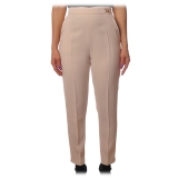 Elisabetta Franchi - Trousers with Tapered Leg - Vanilla - Trousers - Made in Italy - Luxury Exclusive Collection