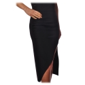 Elisabetta Franchi - Asymmetrical Sheath Skirt - Black - Skirt - Made in Italy - Luxury Exclusive Collection