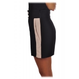 Elisabetta Franchi - Shorts with Band in Contrast - Black - Trousers - Made in Italy - Luxury Exclusive Collection
