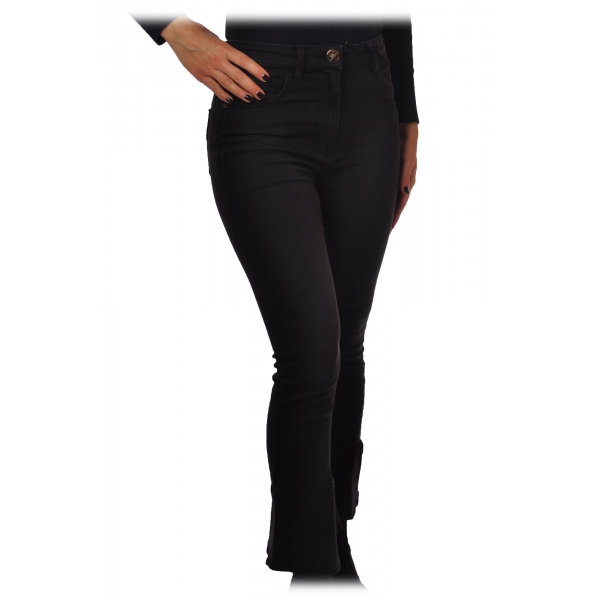 Elisabetta Franchi - Jeans with Flared Bell Bottom - Black - Trousers - Made in Italy - Luxury Exclusive Collection