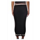 Elisabetta Franchi - Longuette Knitted Model Skirt - Black - Skirt - Made in Italy - Luxury Exclusive Collection