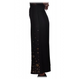Elisabetta Franchi - Trousers with Star Applications - Black - Trousers - Made in Italy - Luxury Exclusive Collection