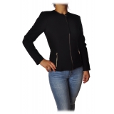 Elisabetta Franchi - Jacket without Collar with Zip - Black - Jacket - Made in Italy - Luxury Exclusive Collection