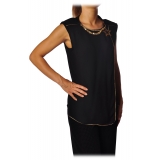 Elisabetta Franchi - Shirt with Star Necklace - Black - Top - Made in Italy - Luxury Exclusive Collection