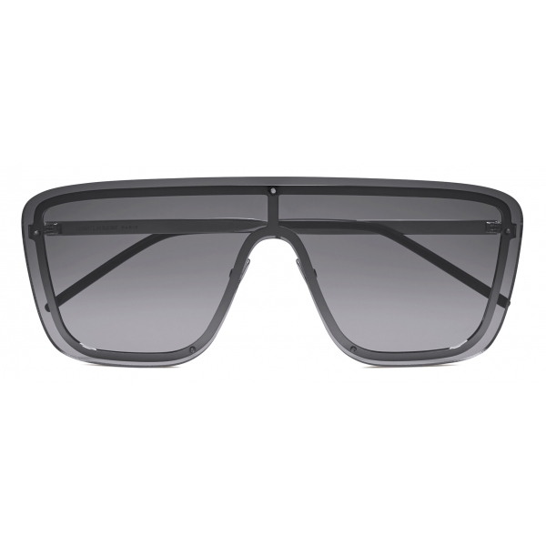 Yves Saint Laurent - SL 364 Shield Sunglasses - Oxidized Silver - Sunglasses - Saint Laurent Eyewear
