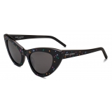 Yves Saint Laurent - New Wave SL 213 Lily Crystal Sunglasses - Black - Sunglasses - Saint Laurent Eyewear