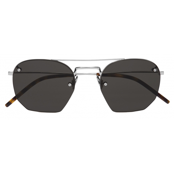 Yves Saint Laurent - Oversized SL 51 Shield Sunglasses - Silver - Sunglasses  - Saint Laurent Eyewear - Avvenice