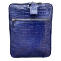 Vittorio Martire - Trolley in Real Alligator Leather - Blue - Italian Handmade Trolley - Luxury High Quality Leather