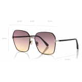 Tom Ford - Claudia Sunglasses - Occhiali da Sole Quadrati - Nero - FT0839 - Occhiali da Sole - Tom Ford Eyewear