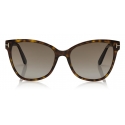 Tom Ford - Claudia Sunglasses - Occhiali da Sole Quadrati - Havana Scuro - FT0839 - Occhiali da Sole - Tom Ford Eyewear