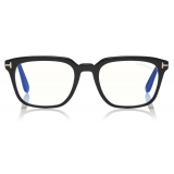 Tom Ford - Blue Block Glasses - Occhiali da Vista Quadrati - Nero Tartaruga - FT5626-B - Occhiali da Vista - Tom Ford Eyewear
