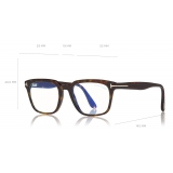 Tom Ford - Blue Block Glasses - Occhiali da Vista Quadrati - Havana Scuro - FT5626-B - Occhiali da Vista - Tom Ford Eyewear