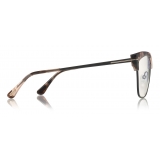 Tom Ford - Blue Block Magnetic Glasses - Occhiali da Vista Rettangolare - Havana Scuro - FT5682-B - Tom Ford Eyewear