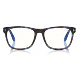 Tom Ford - Blue Block Square Glasses - Square Optical Glasses - Light Havana - FT5662-B - Tom Ford Eyewear