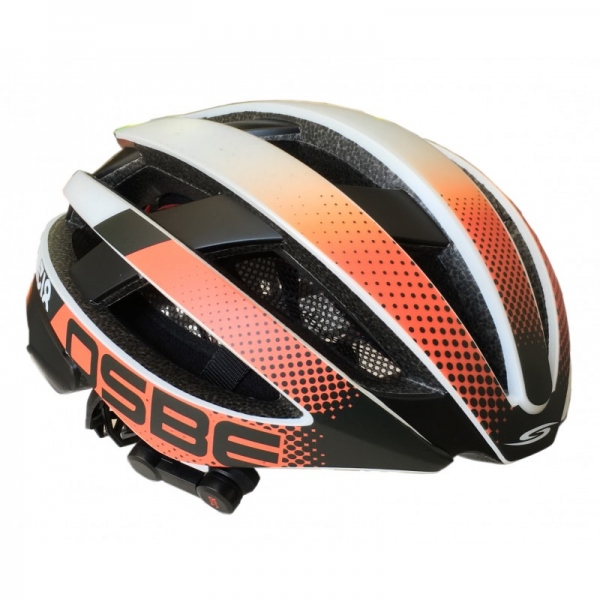 Osbe Italy - Light 318 + IBTHFC - Wireless Bluetooth - Matt White Gr. Red - Bicycle Helmet - High Quality - Made in Italy
