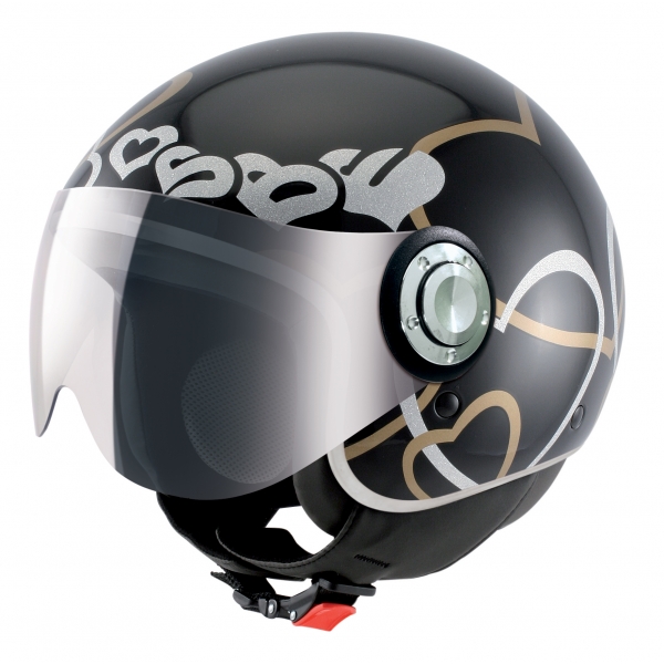 Osbe Italy - Love VR - Shiny Black - Motorcycle Helmet - High Quality - Made in Italy