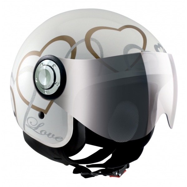 Osbe Italy - Love VR - Bianco Lucido - Casco da Moto - Alta Qualità - Made in Italy