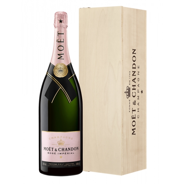Moët & Chandon Champagne - Rosé Impérial - Jéroboam - Wood Box - Pinot Noir - Luxury Limited Edition - 3 l