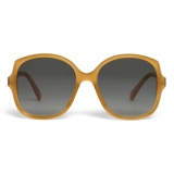 Céline - Square S172 Sunglasses in Acetate - Milky Honey - Sunglasses - Céline Eyewear