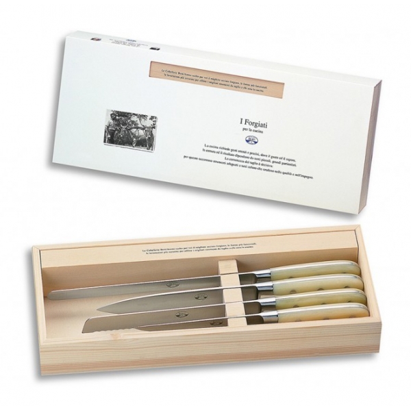 Coltellerie Berti - 1895 - Set of Four Kitchen Knives - N. 930 - Exclusive Artisan Knives - Handmade in Italy
