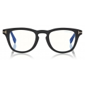 Tom Ford - Blue Block Soft Round Opticals Glasses - Round Optical Glasses - Black - FT5660-B -  Tom Ford Eyewear