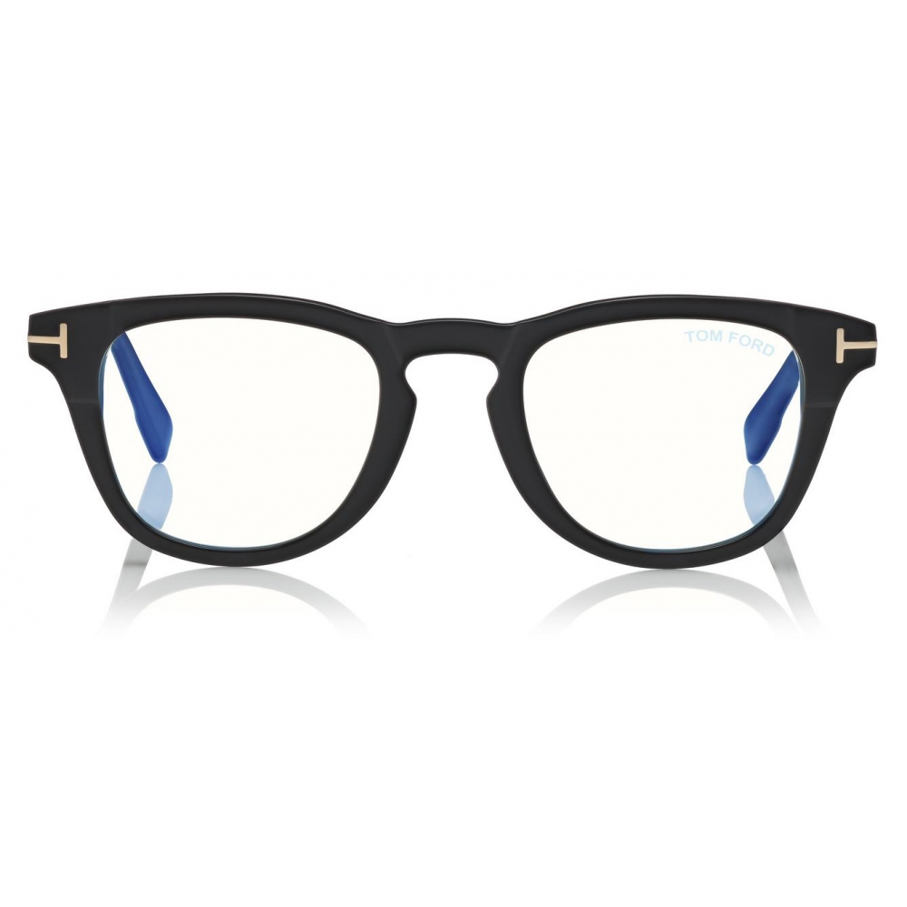 Milepæl solopgang Stranden Tom Ford - Blue Block Soft Round Opticals Glasses - Round Optical Glasses -  Black - FT5660-B - Tom Ford Eyewear - Avvenice