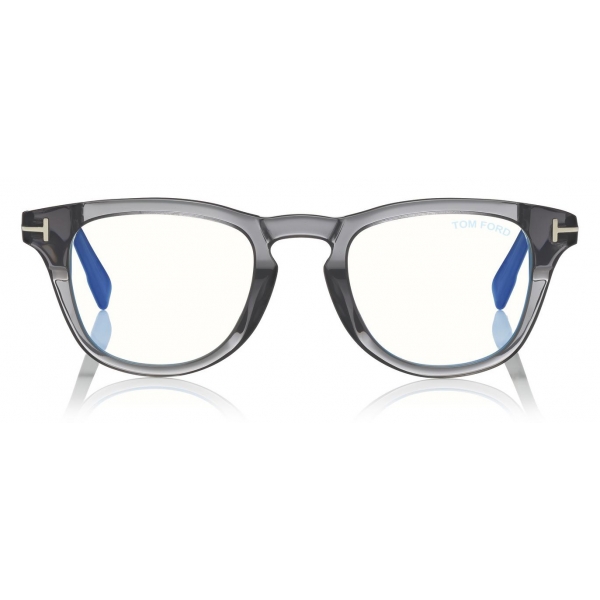 Tom Ford - Blue Block Soft Round Opticals Glasses - Occhiali da Vista Rotondi - Grigio - FT5660-B - Tom Ford Eyewear