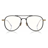 Tom Ford - Blue Block Pilot Opticals Glasses - Pilot Optical Glasses - Black - FT5666-B - Tom Ford Eyewear