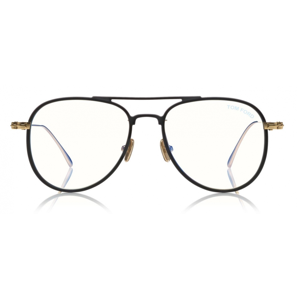 Tom Ford - Blue Block Pilot Opticals Glasses - Pilot Optical Glasses -  Black - FT5666-B - Tom Ford Eyewear - Avvenice