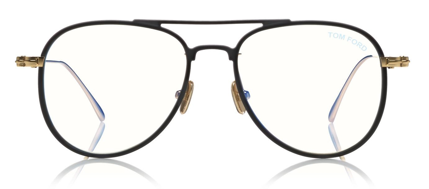 Tom Ford - Blue Block Pilot Opticals Glasses - Pilot Optical Glasses -  Black - FT5666-B - Tom Ford Eyewear - Avvenice