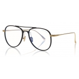 Tom Ford - Blue Block Pilot Opticals Glasses - Pilot Optical Glasses - Black - FT5666-B - Tom Ford Eyewear