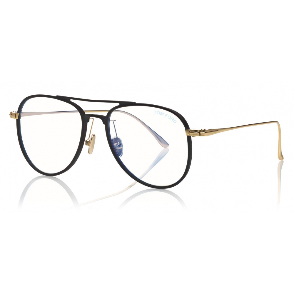 Tom Ford - Blue Block Pilot Opticals Glasses - Pilot Optical Glasses -  Black - FT5666-B - Tom Ford Eyewear - Avvenice