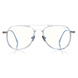 Tom Ford - Blue Block Pilot Opticals Glasses - Occhiali da Vista Pilota - Chiaro - FT5666-B - Tom Ford Eyewear