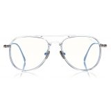 Tom Ford - Blue Block Pilot Opticals Glasses - Pilot Optical Glasses - Clear - FT5666-B -Tom Ford Eyewear