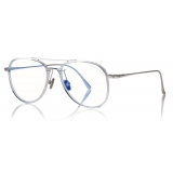 Tom Ford - Blue Block Pilot Opticals Glasses - Pilot Optical Glasses - Clear - FT5666-B -Tom Ford Eyewear