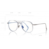 Tom Ford - Blue Block Pilot Opticals Glasses - Occhiali da Vista Pilota - Chiaro - FT5666-B - Tom Ford Eyewear