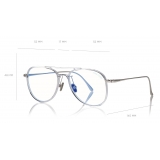 Tom Ford - Blue Block Pilot Opticals Glasses - Pilot Optical Glasses - Clear - FT5666-B -Tom Ford Eyewear