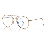 Tom Ford - Blue Block Pilot Opticals Glasses - Occhiali da Vista Pilota - Rosa Trasparente - FT5666-B- Tom Ford Eyewear