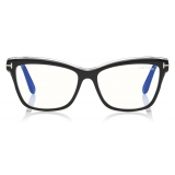 Tom Ford - Blue Block Square Opticals Glasses - Square Optical Glasses - Black - FT5619-B - Tom Ford Eyewear