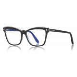 Tom Ford - Blue Block Square Opticals Glasses - Square Optical Glasses - Black - FT5619-B - Tom Ford Eyewear