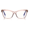 Tom Ford - Blue Block Soft Square - Occhiali da Vista Quadrati - Rosa Bianco Ghiaccio - FT5619-B -Tom Ford Eyewear
