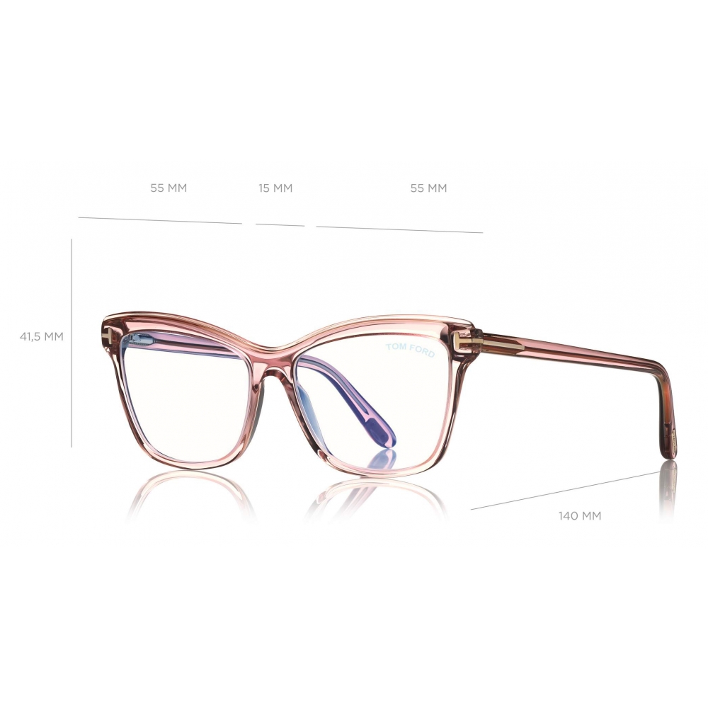 Tom Ford - Blue Block Soft- Square Optical Glasses - Pink Ice White ...