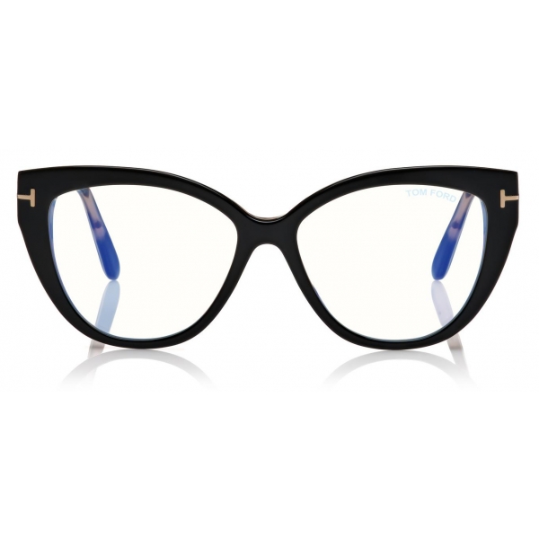 Tom Ford - Blue Block Soft Cat Eye Opticals Glasses - Cat-Eye Optical Glasses - Black - FT5673-B - Tom Ford Eyewear