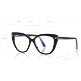 Tom Ford - Blue Block Soft Cat Eye Opticals Glasses - Cat-Eye Optical Glasses - Black - FT5673-B - Tom Ford Eyewear