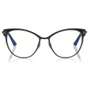 Tom Ford - Cat-Eye Metal Blue Block Opticals Glasses - Cat-Eye Optical Glasses - Black - FT5530-B - Tom Ford Eyewear