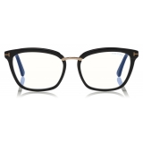 Tom Ford - Cat-Eye Metal Blue Block Opticals Glasses - Cat-Eye Optical Glasses - Black - FT5530-B - Tom Ford Eyewear