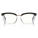 Tom Ford - Blue Block Soft Square Opticals Glasses - Occhiali da Vista Quadrati - Nero - FT5550-B - Tom Ford Eyewear